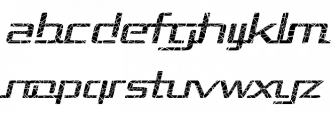 Republika II Exp - Shatter Italic फ़ॉन्ट लोअरकेस