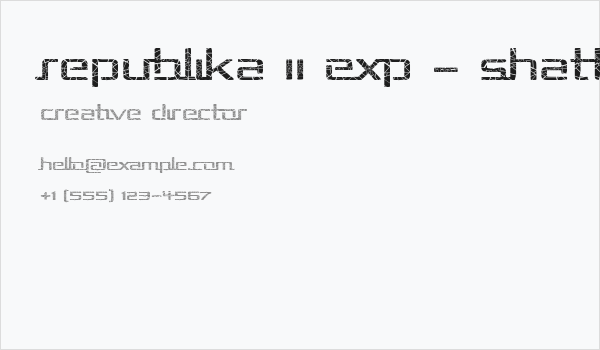 Republika II Exp - Shatter Business Card