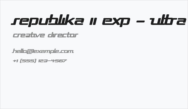 Republika II Exp - Ultra Italic Business Card