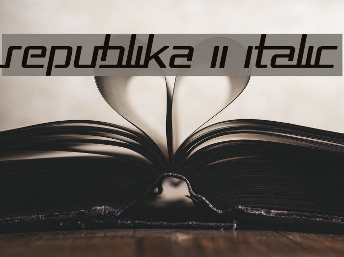 Republika II Italic Font examples