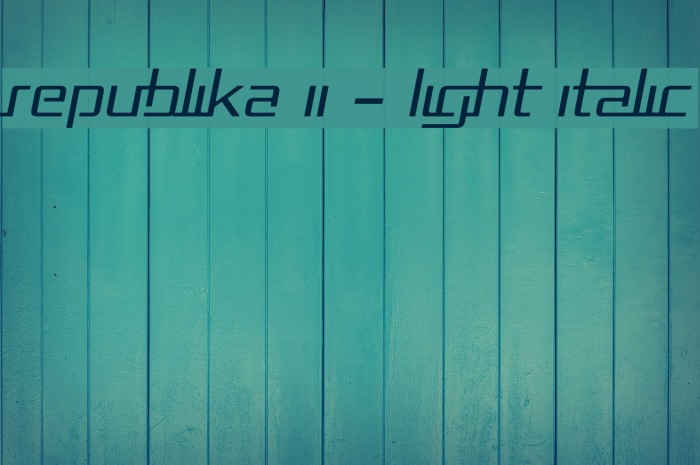 Republika II - Light Italic Example 2