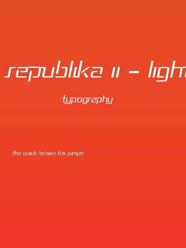Republika II - Light Italic Poster