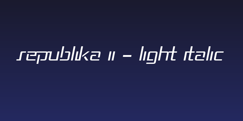 Republika II - Light Italic Social Header