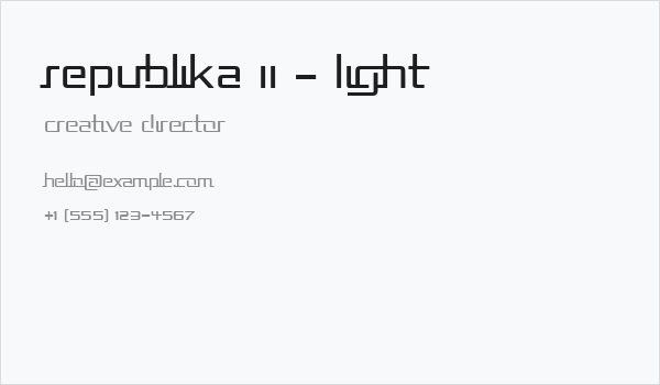 Republika II - Light Business Card
