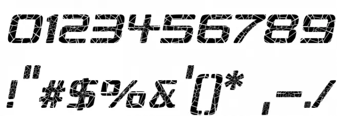 Republika II - Shatter Italic Font OTHER CHARS