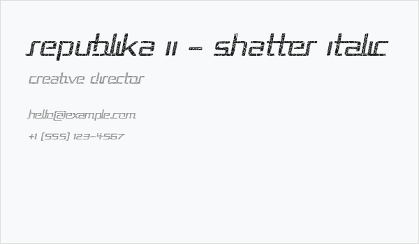 Republika II - Shatter Italic Business Card
