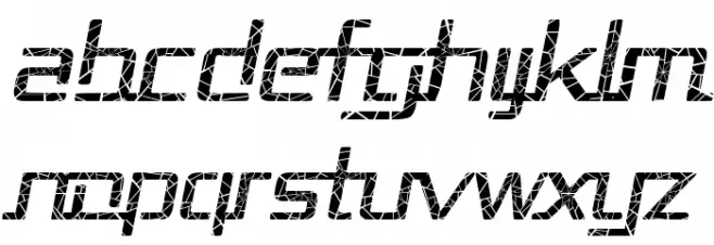 Republika II - Shatter Italic Schriftart Kleinbuchstaben