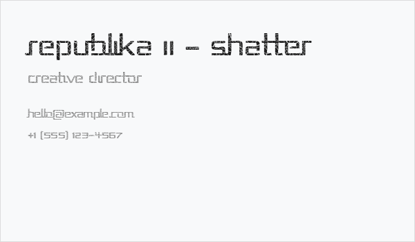 Republika II - Shatter Business Card