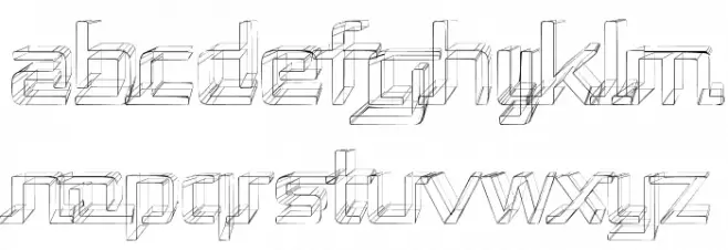 Republika II - Sketch Schriftart Kleinbuchstaben