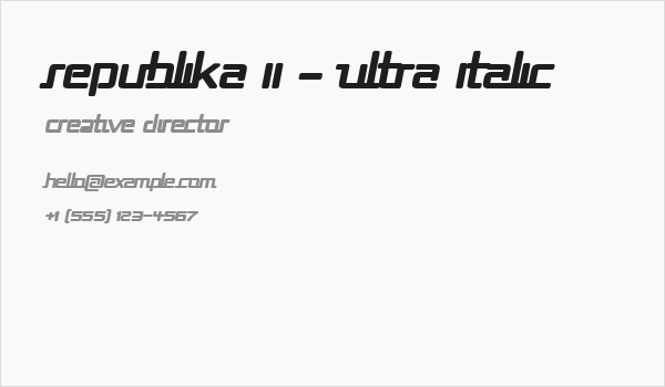 Republika II - Ultra Italic Business Card