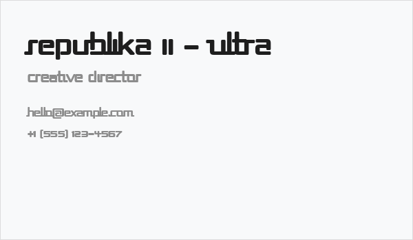 Republika II - Ultra Business Card