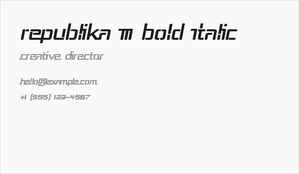 Republika III Bold Italic Business Card