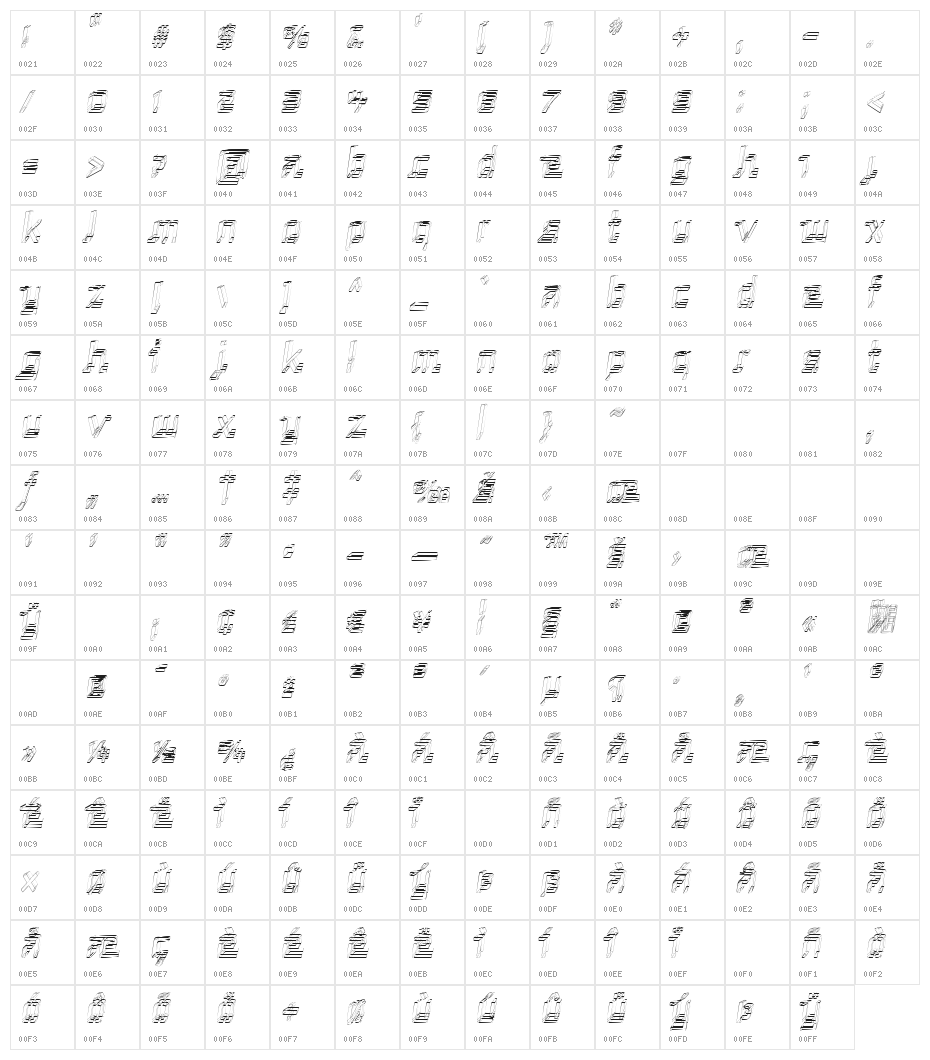 Republika III Cnd - Sketch Italic Character Map