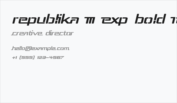 Republika III Exp Bold Italic Business Card