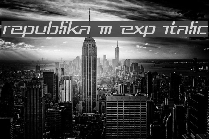 Republika III Exp Italic Font examples