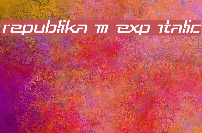 Republika III Exp Italic Font examples