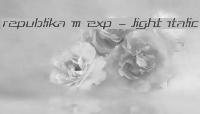 Republika III Exp - Light Italic Font examples