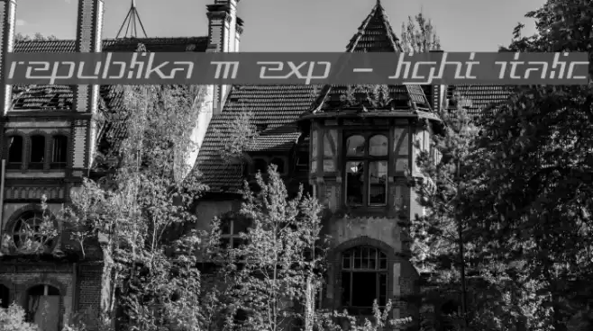 Republika III Exp - Light Italic Font examples