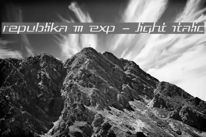 Republika III Exp - Light Italic Font examples