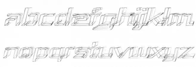 Republika III Exp - Sketch Italic Schriftart Kleinbuchstaben