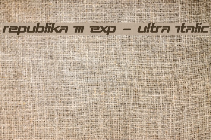 Republika III Exp - Ultra Italic Font examples