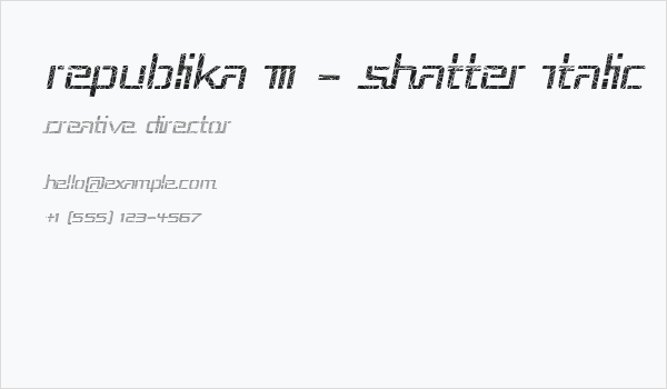 Republika III - Shatter Italic Business Card
