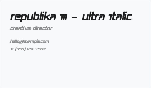 Republika III - Ultra Italic Business Card