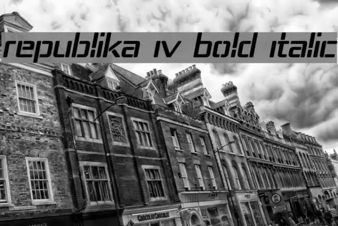 Republika IV Bold Italic Font examples