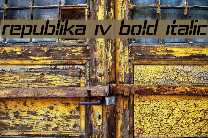 Republika IV Bold Italic Example 2