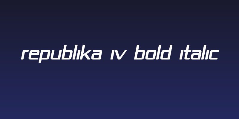 Republika IV Bold Italic Social Header