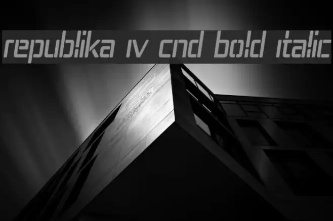 Republika IV Cnd Bold Italic Font examples