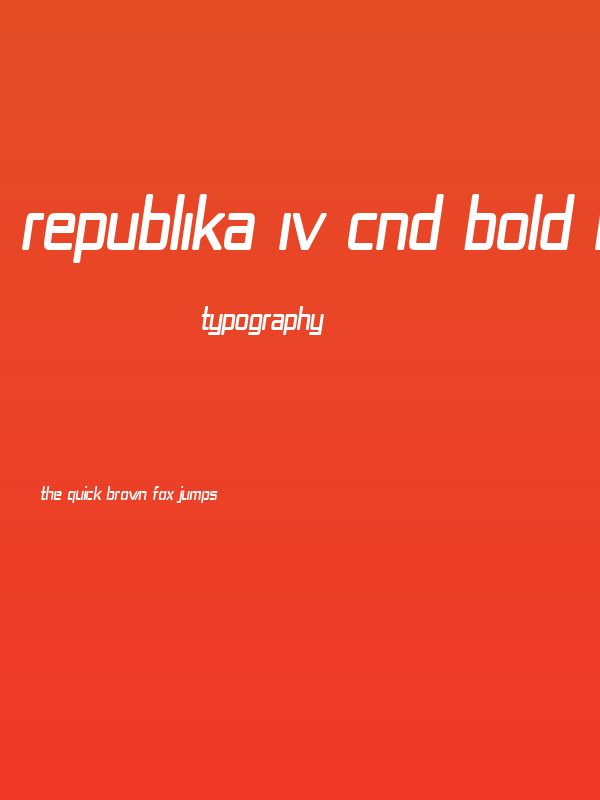 Republika IV Cnd Bold Italic Poster
