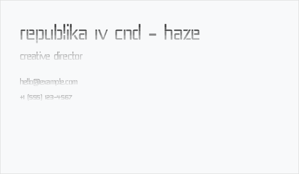 Republika IV Cnd - Haze Business Card