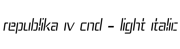 Republika IV Cnd - Light Italic  font caratteri gratis