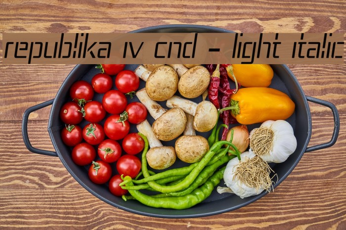 Republika IV Cnd - Light Italic Font examples