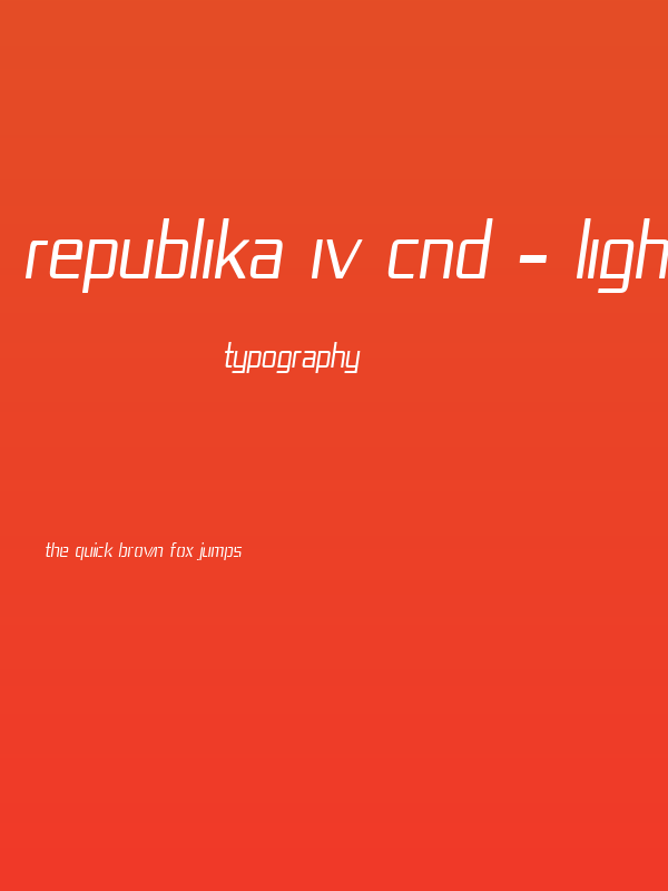 Republika IV Cnd - Light Italic Poster