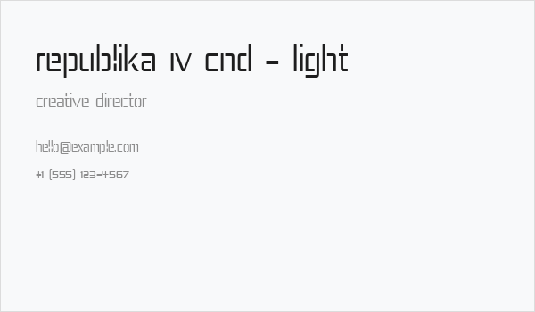 Republika IV Cnd - Light Business Card