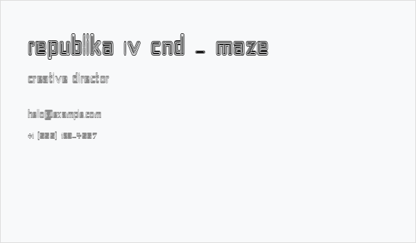 Republika IV Cnd - Maze Business Card