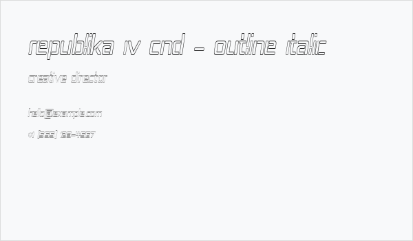 Republika IV Cnd - Outline Italic Business Card