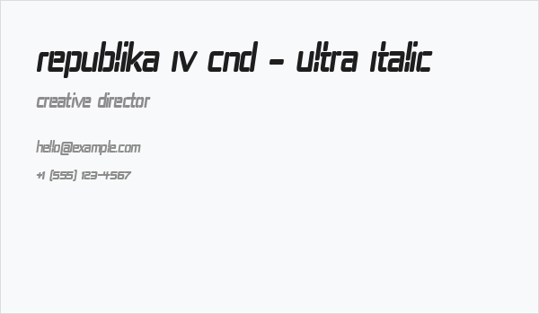 Republika IV Cnd - Ultra Italic Business Card