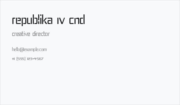 Republika IV Cnd Business Card