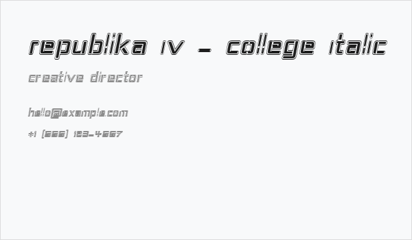 Republika IV - College Italic Business Card
