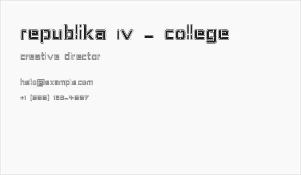 Republika IV - College Business Card