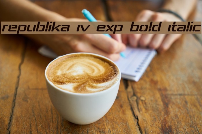 Republika IV Exp Bold Italic Font examples