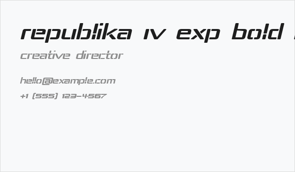 Republika IV Exp Bold Italic Business Card