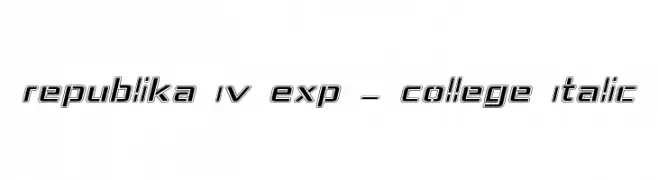 Republika IV Exp - College Italic  les polices de caractères gratuit tlcharger