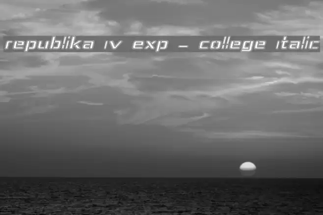 Republika IV Exp - College Italic Font examples