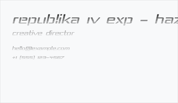 Republika IV Exp - Haze Italic Business Card