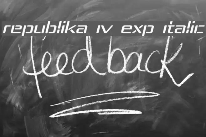 Republika IV Exp Italic Font examples