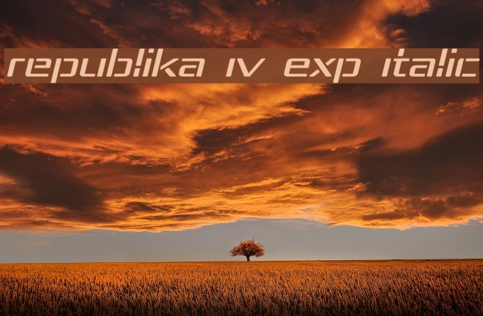 Republika IV Exp Italic Font examples